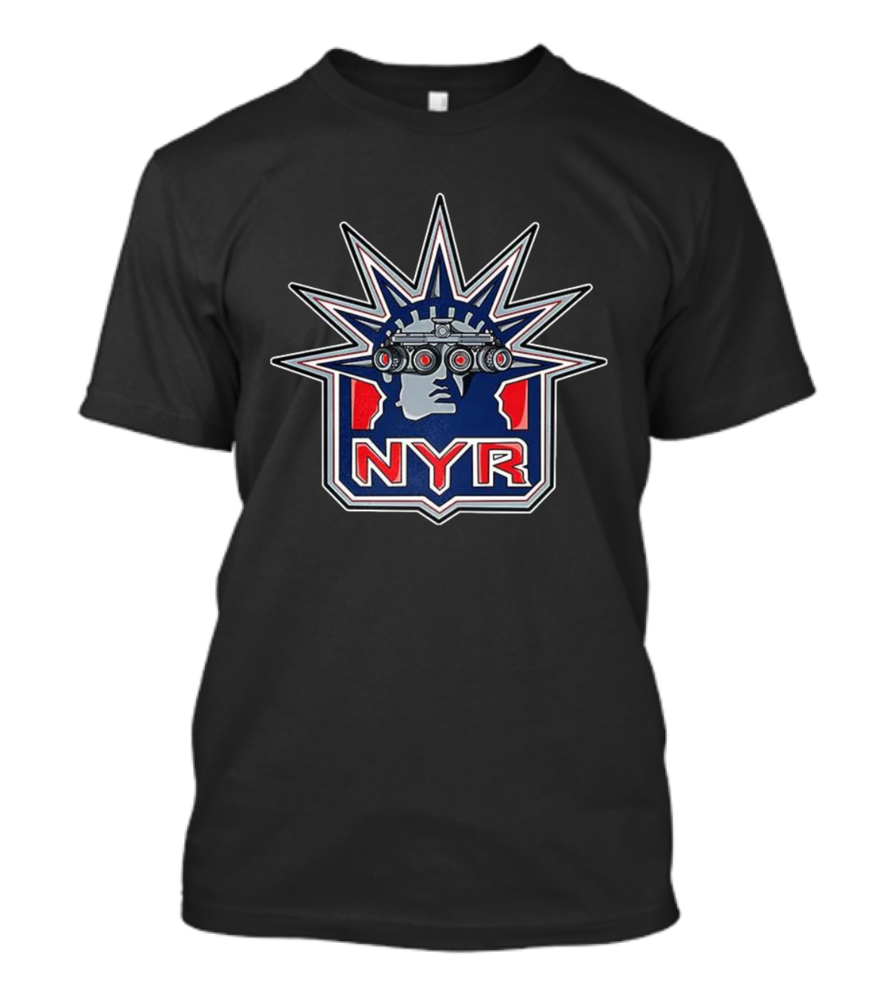 NYR Statue Of Liberty Soldier Night Vision Hockey T-Shirt