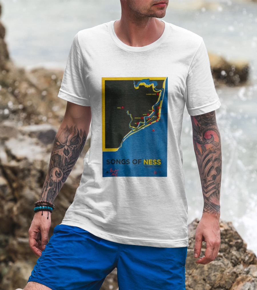 Hayden Thorpe Songs Of Ness Map Art A3 Ltd Edition 100 T-Shirt