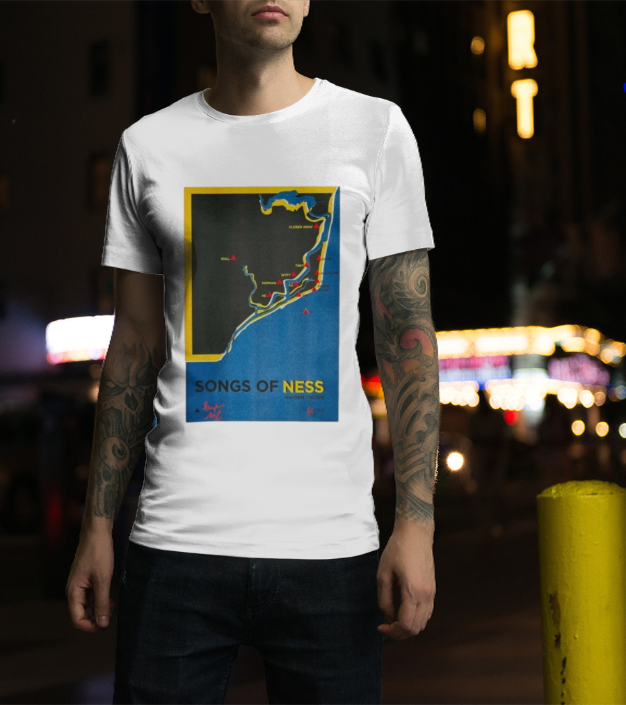 Hayden Thorpe Songs Of Ness Map Art A3 Ltd Edition 100 T-Shirt
