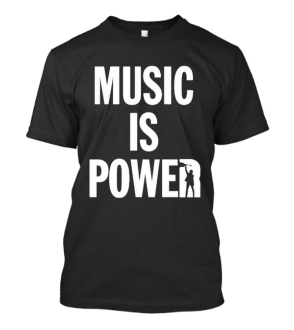 MUSIC IS POWER Richard Ashcroft Holding Guitar T-Shirt