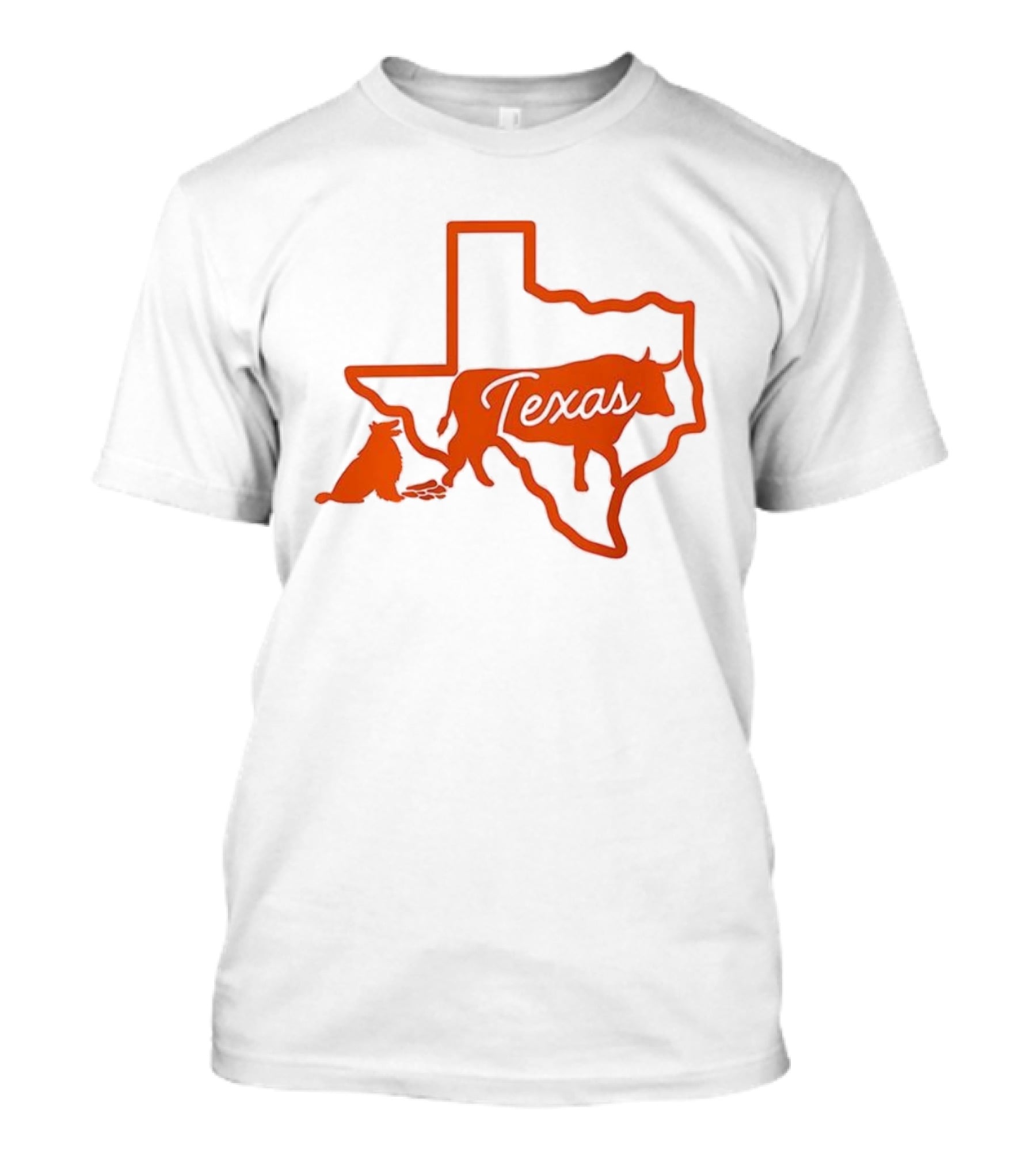 Texas Longhorns Rivalry Map Outline With Steer And State Silhouette Design T-Shirt