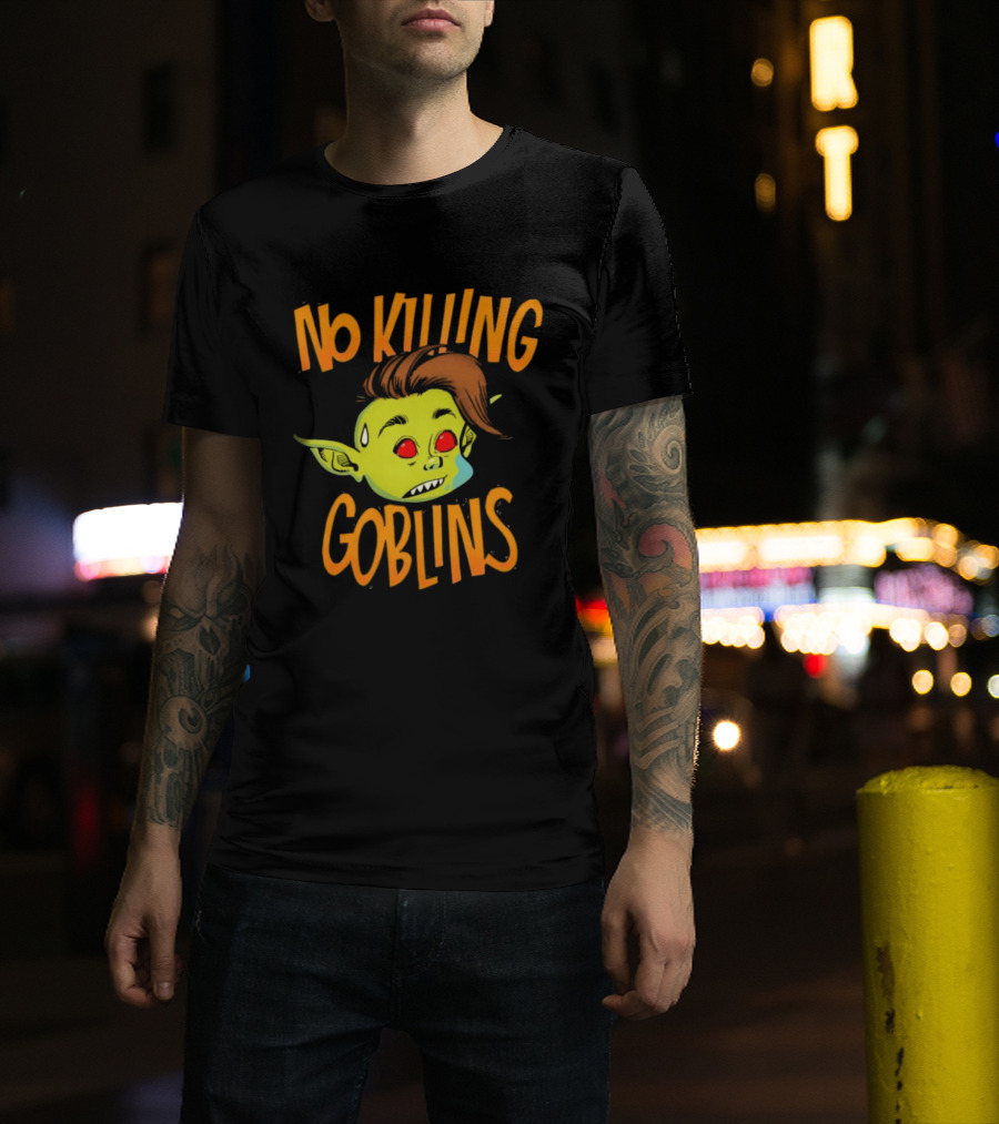 The Wandering Inn No Killing Goblins Denim Head Goblin Head Illustration T-Shirt