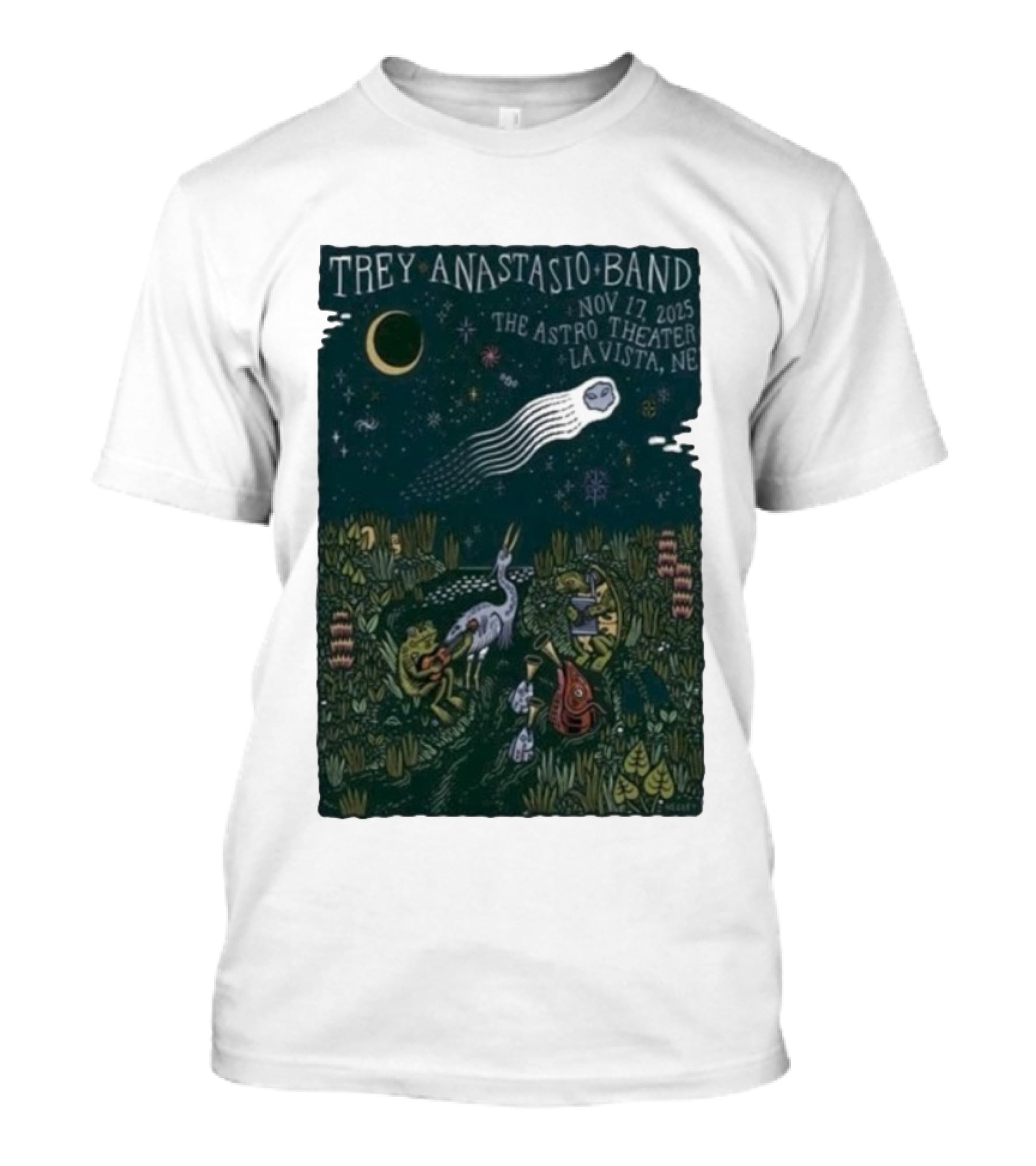 Trey Anastasio Band Nov 17 2025 The Astro Theater La Vista NE Celestial Forest Scene T-Shirt
