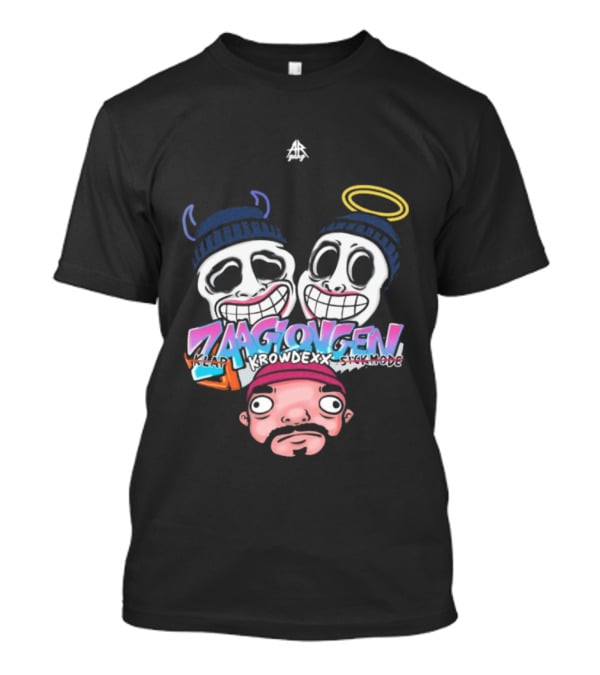 Ar Gang Zaaglong Kalp Krowdexx Sickmode Cartoon Faces Halo Horns T-Shirt