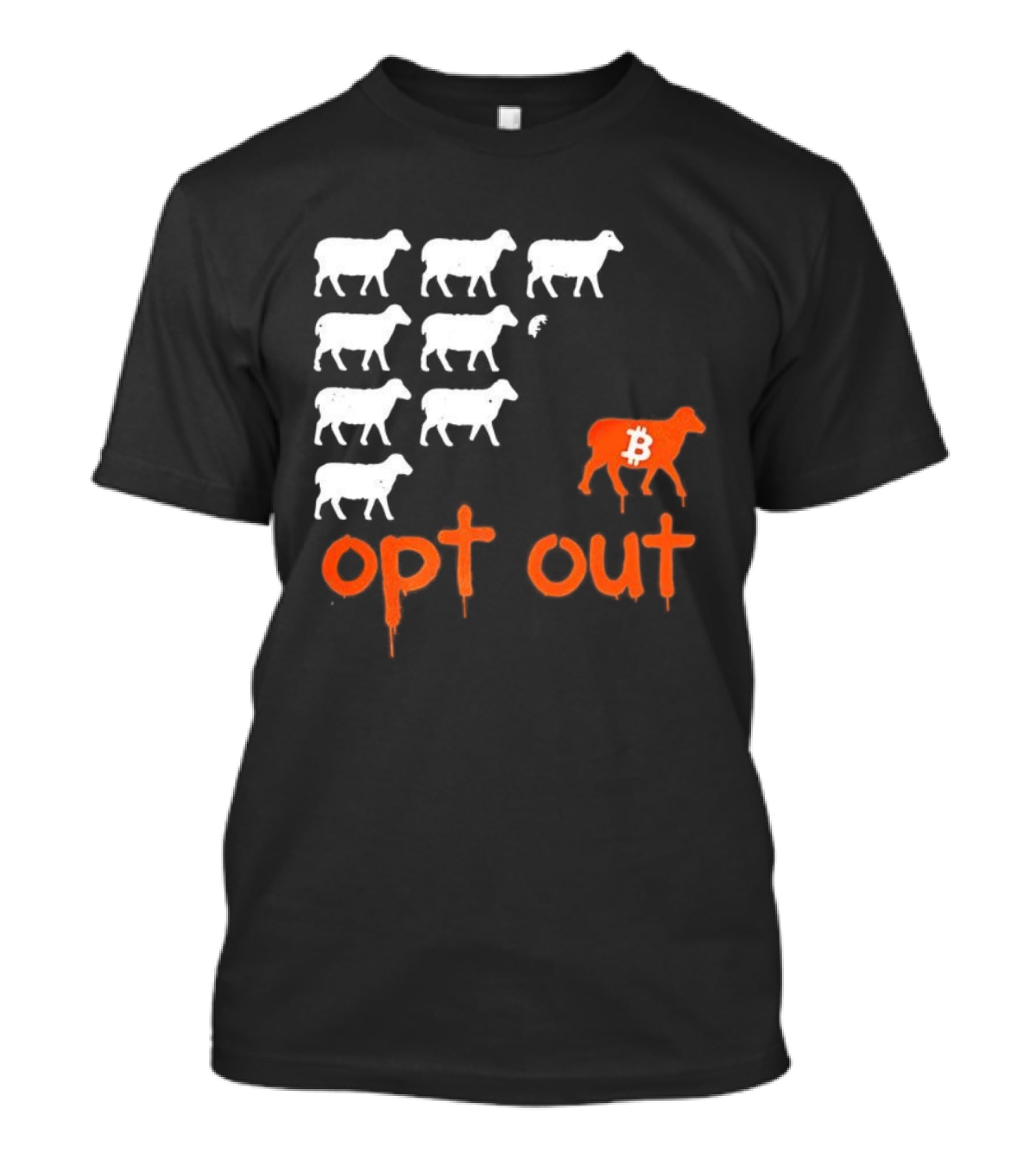 Bitcoin Opt Out Sheep Herd Graphic T-Shirt