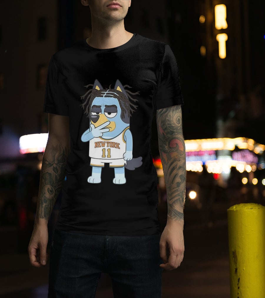 Bluey X Jalen Brunson Collaboration New York Knicks Crossover Basketball Number 11 T-Shirt