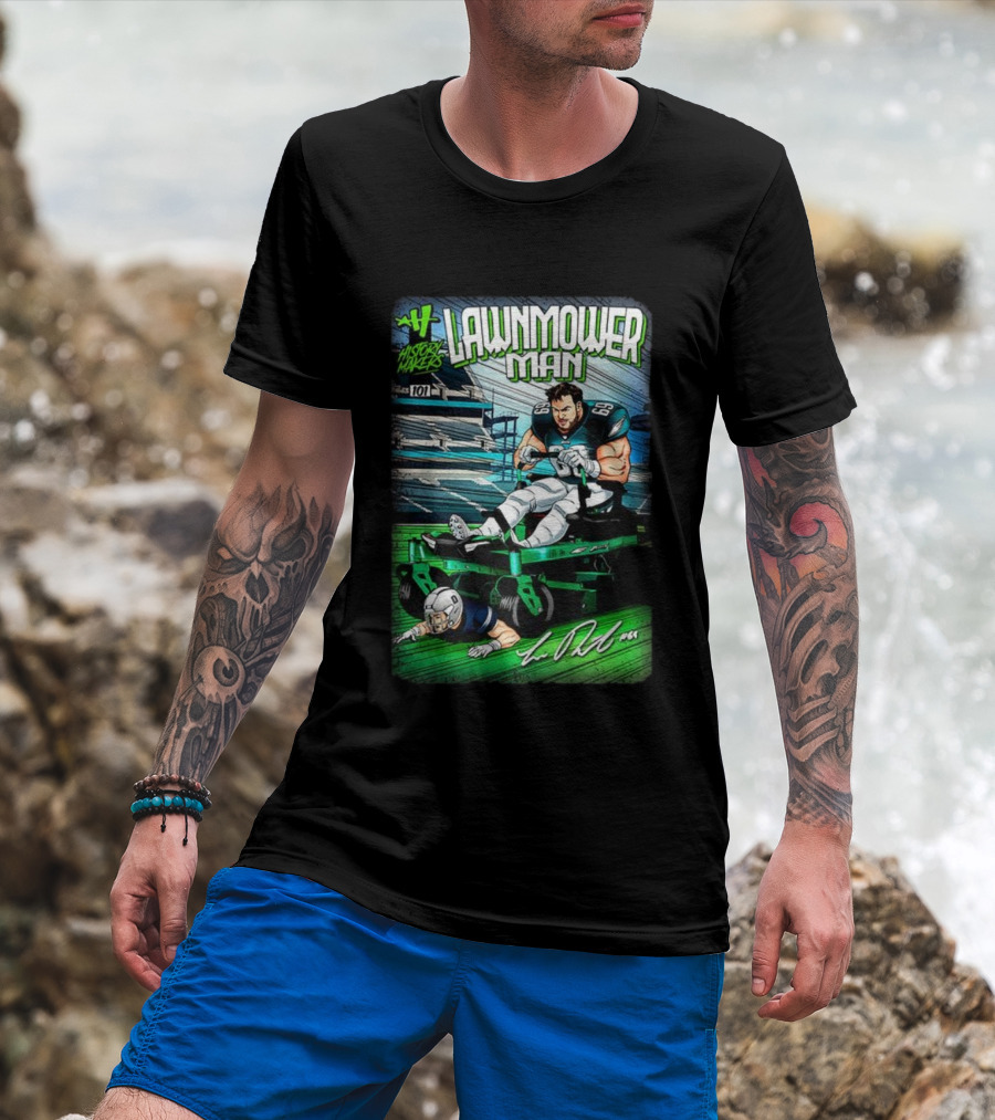 Landon Dickerson Philadelphia Eagles Lawnmower Man Historical Makers Comic Signature T-Shirt