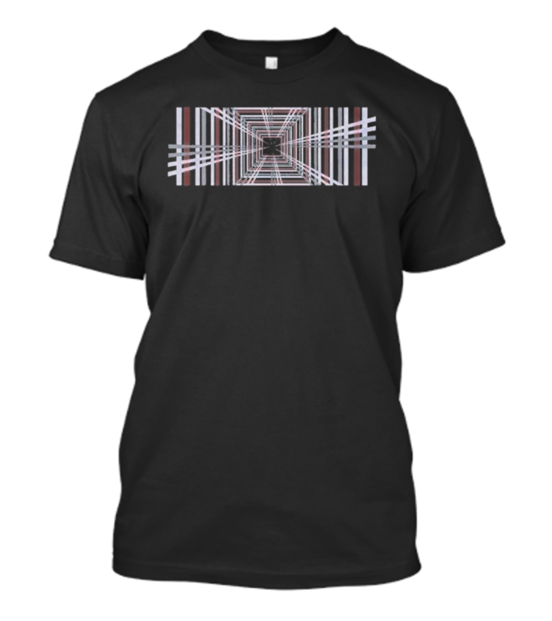 Tesla Model Plaid Distorted Checkered Symmetry T-Shirt