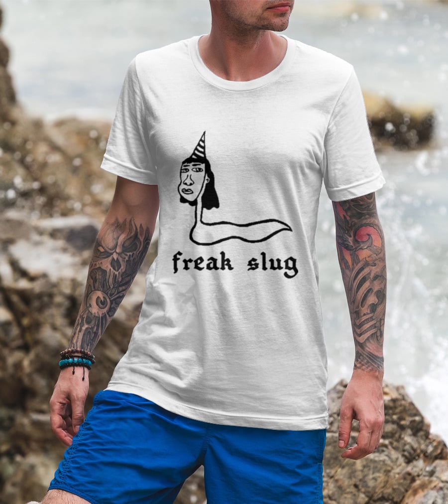 Freak Slug Party Slug Horned Head Illustration T-Shirt