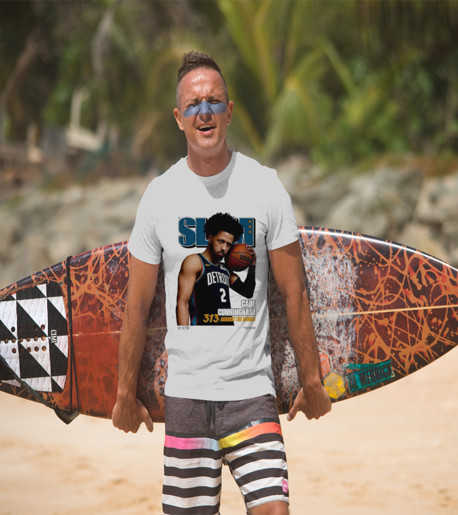 Slam Cade Cunningham Detroit Pistons 313 Against The World T-Shirt