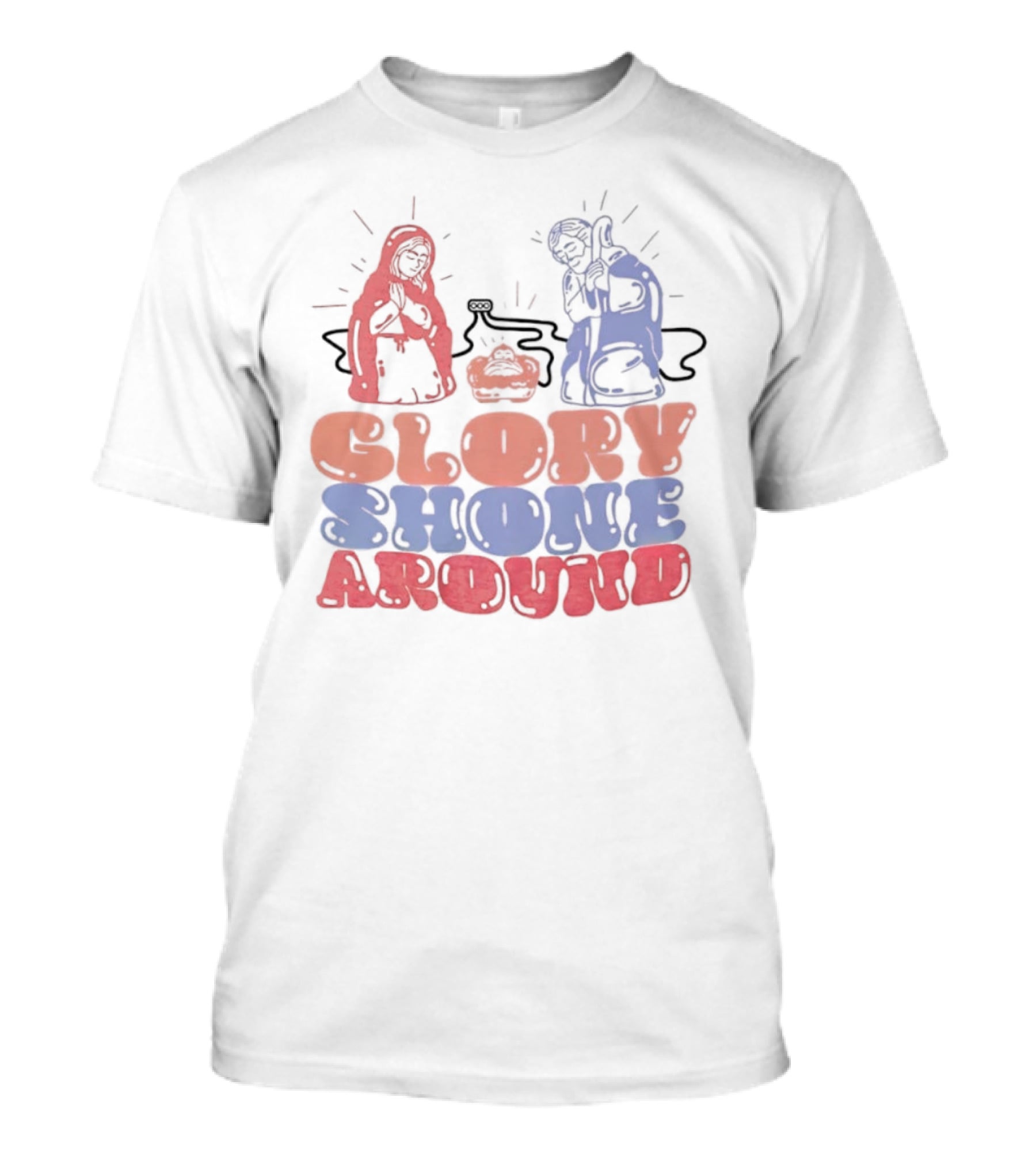 Jesus Glory Shone Around Nativity Scene T-Shirt