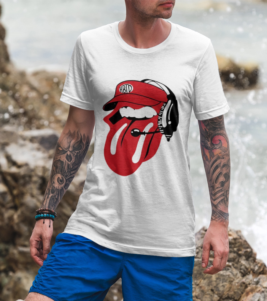 Red Hat Tongue Out Georgia Football Headset T-Shirt