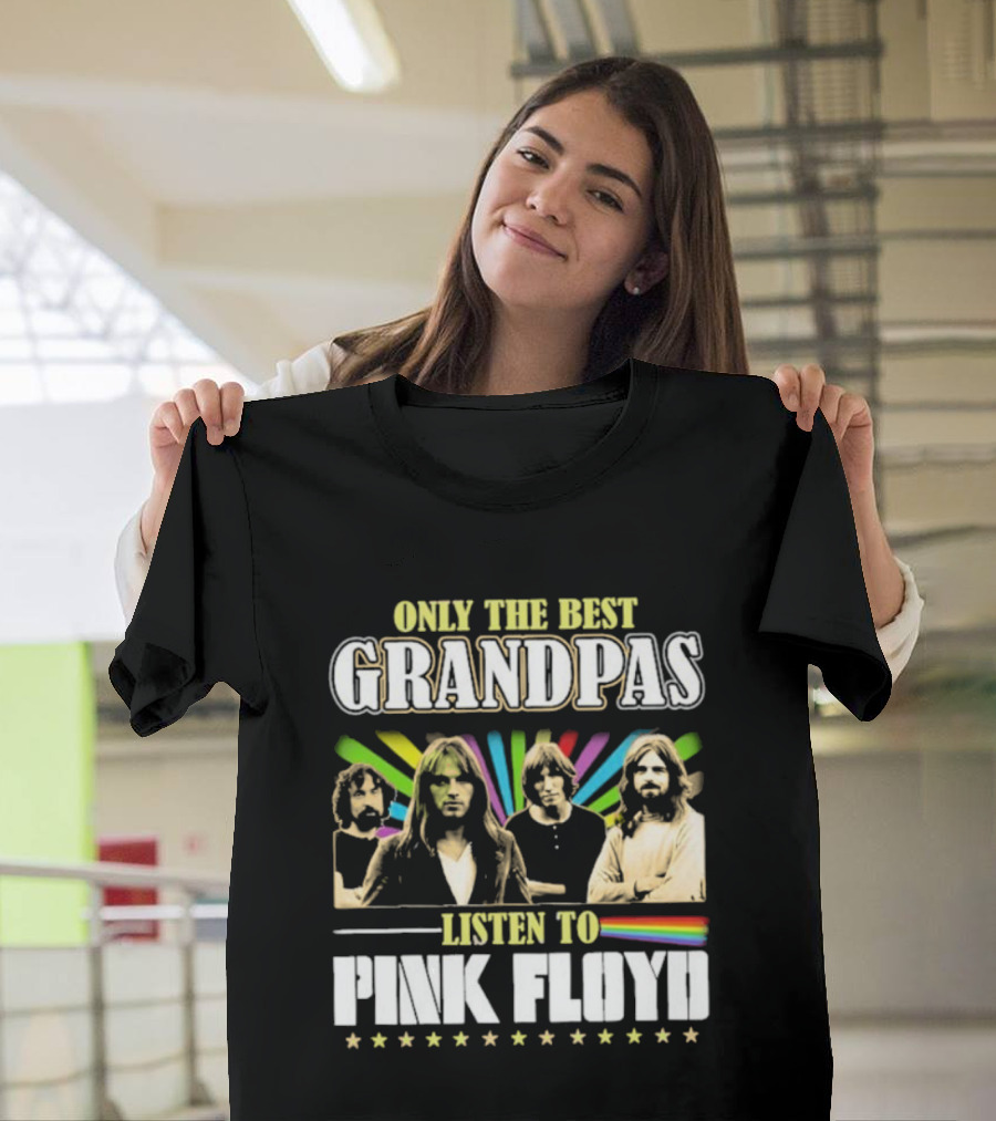 Only The Best Grandpas Listen To Pink Floyd Vintage Band Design T-Shirt