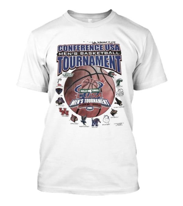 Conference USA Men's Basketball Tournament 2003 Freedom Hall Louisville Team Logos T-Shirt