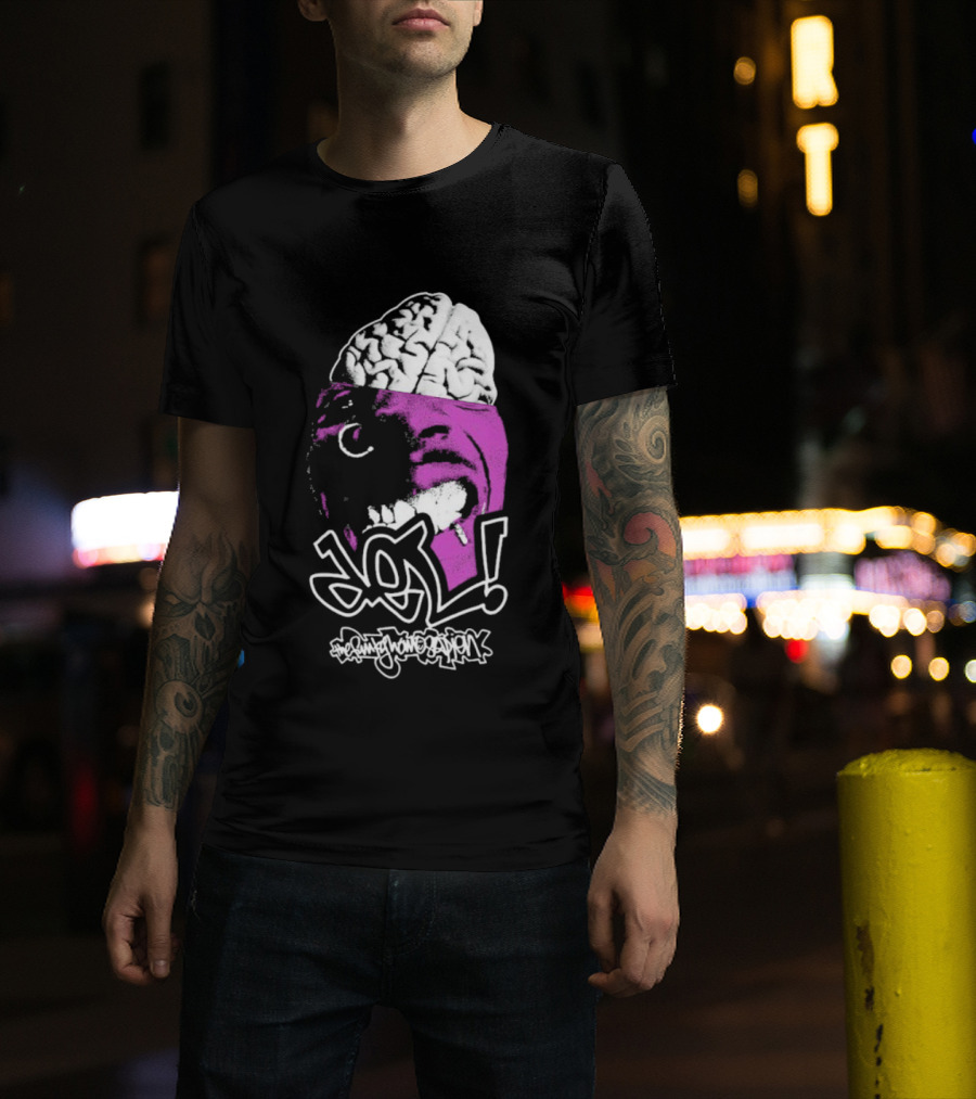 DEL Both Sides Of The Brain Face And Brain Graphic T-Shirt