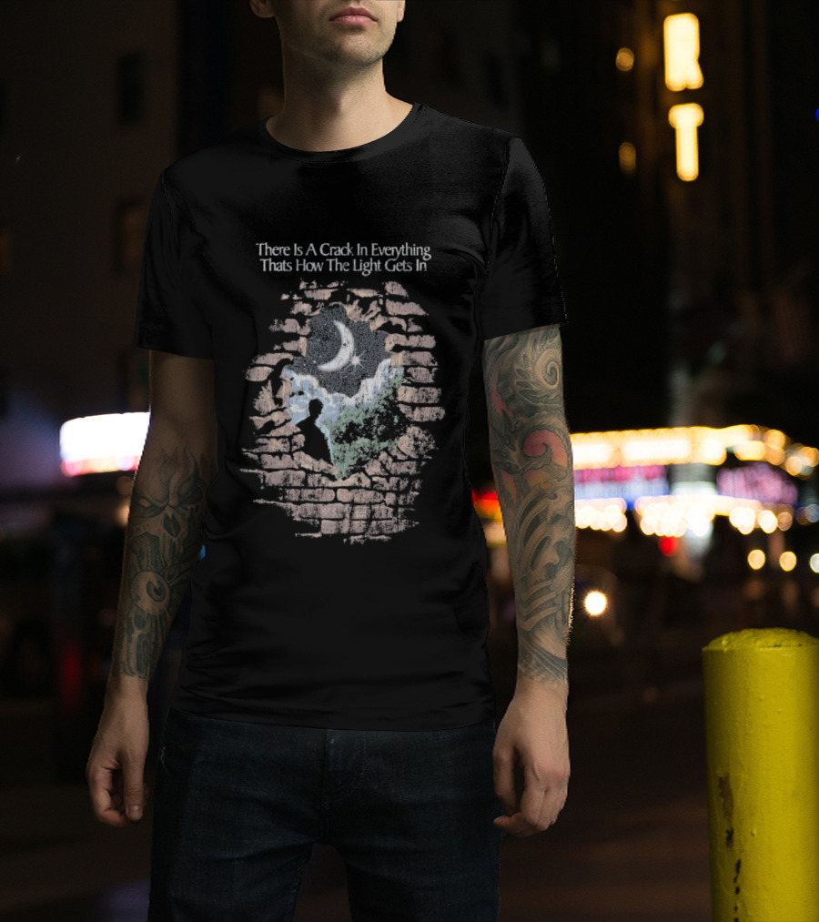 There Is A Crack In Everything That’s How The Light Gets In Wall Silhouette T-Shirt