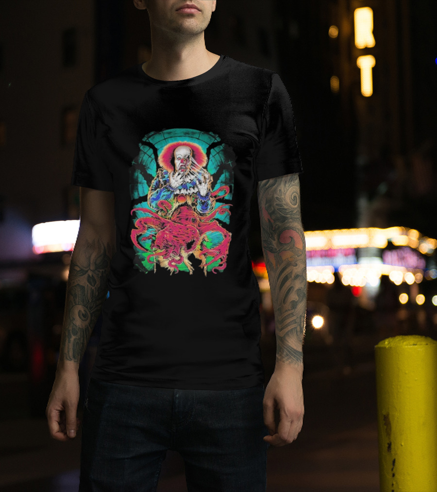 World Eater Clown Cosmic Horror Tentacles Illustration T-Shirt