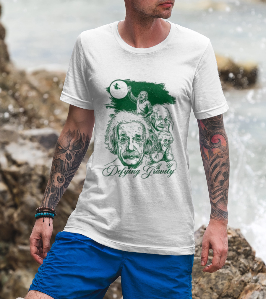 Albert Einstein Defying Gravity Science Concept T-Shirt