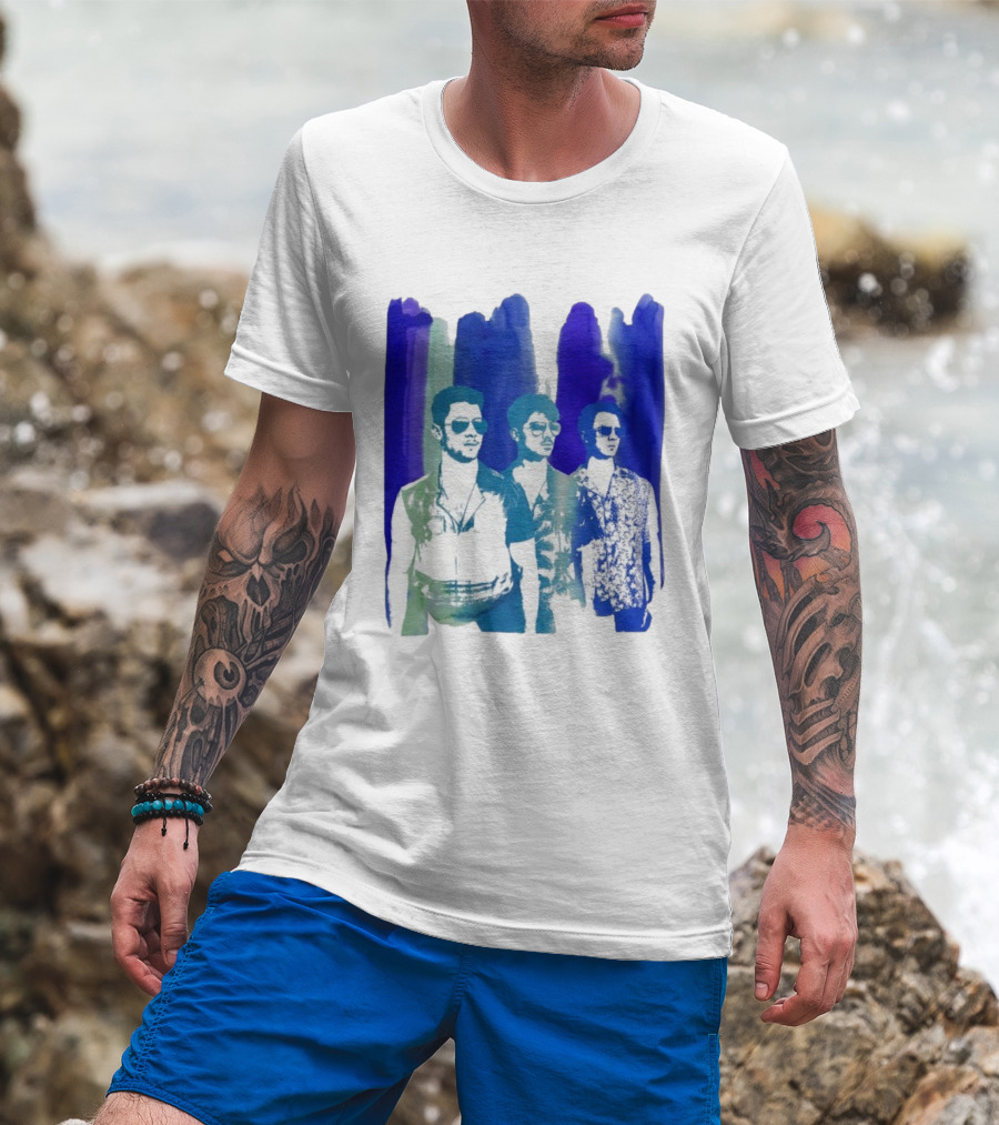 Jonas Brothers Cool Watercolor Style Portrait With Sunglasses T-Shirt