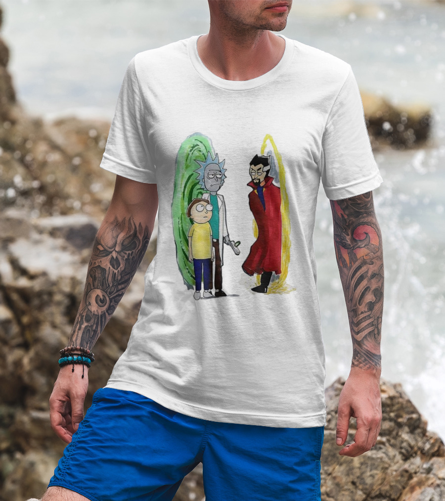 Rick And Morty Doctor Strange Portal Crossover T-Shirt