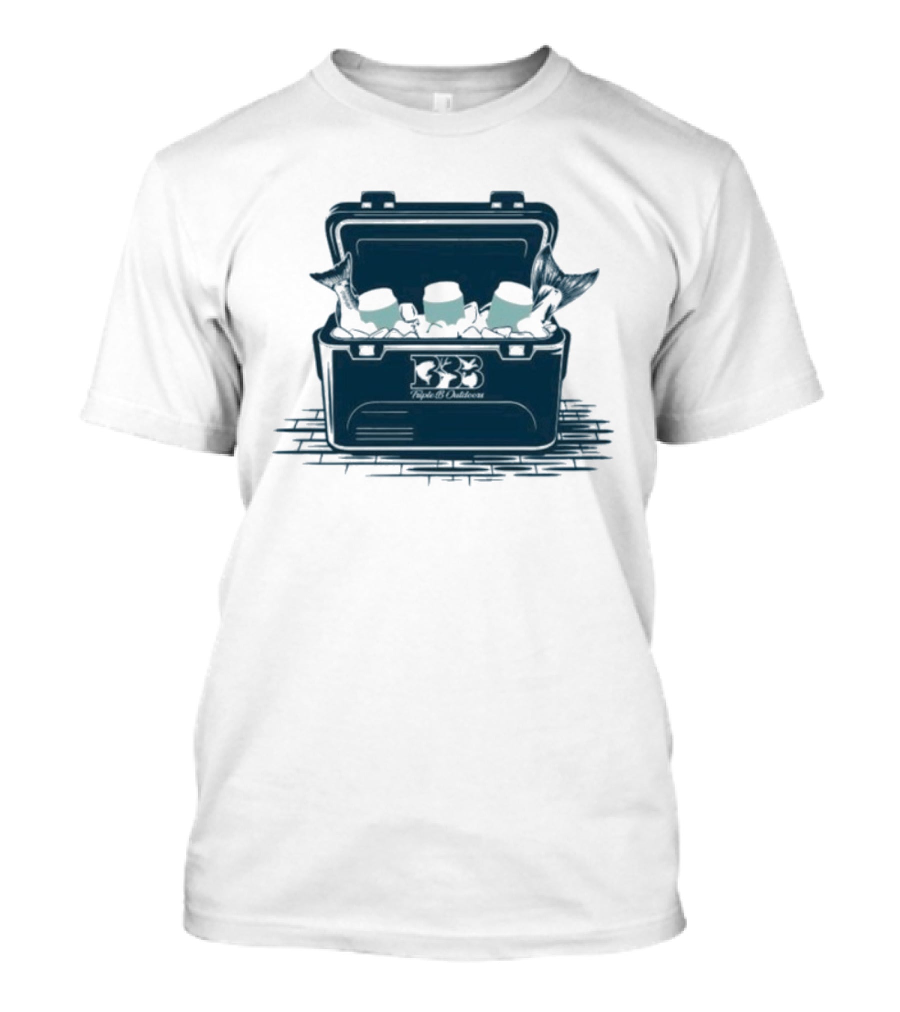 Triple B Outdoors Cooler Shark Pirate Theme Ocean Adventure T-Shirt