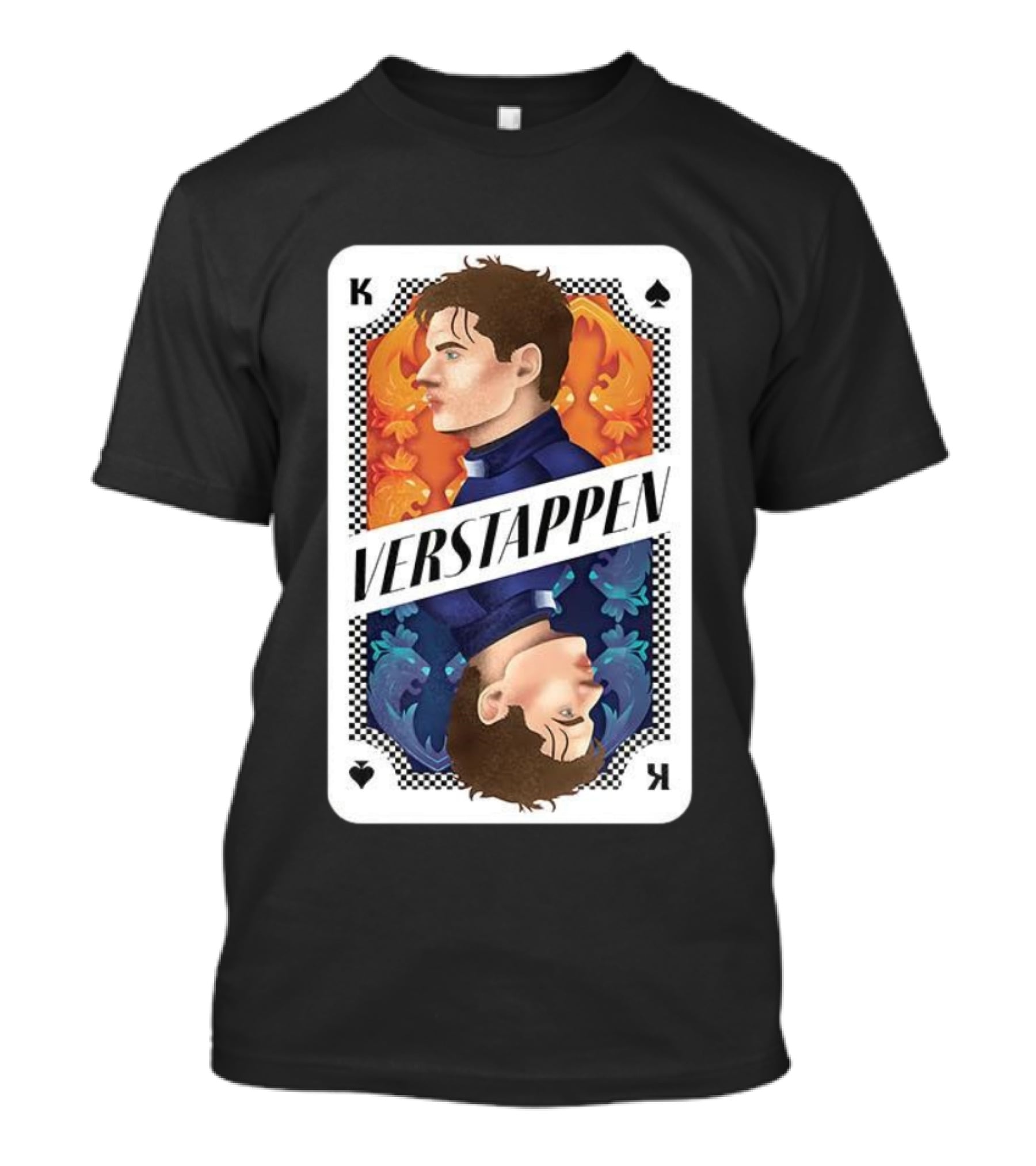 King Of Spades Verstappen Playing Card Illustration T-Shirt