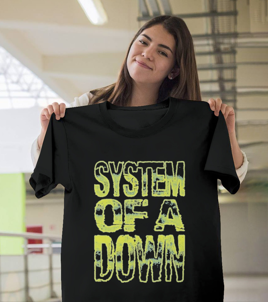 System Of A Down Gradient Stack Yellow Tie Dye Effect T-Shirt