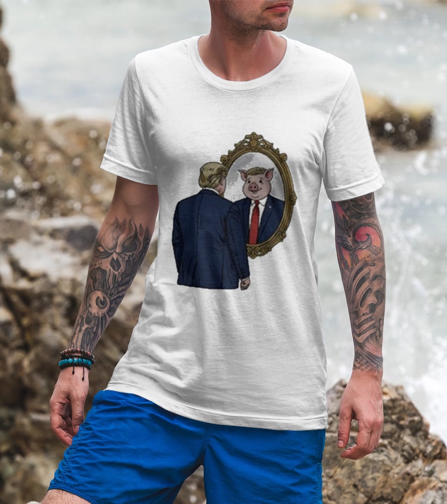 Jb Pritzker Quiet Piggy Trump Mirror Reflection T-Shirt