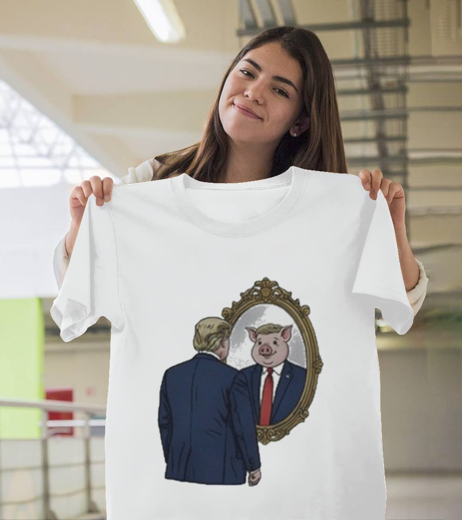Jb Pritzker Quiet Piggy Trump Mirror Reflection T-Shirt