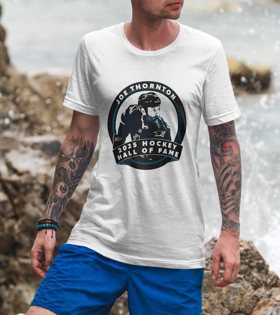 Joe Thornton 2025 Hockey Hall Of Fame Induction Tribute T-Shirt
