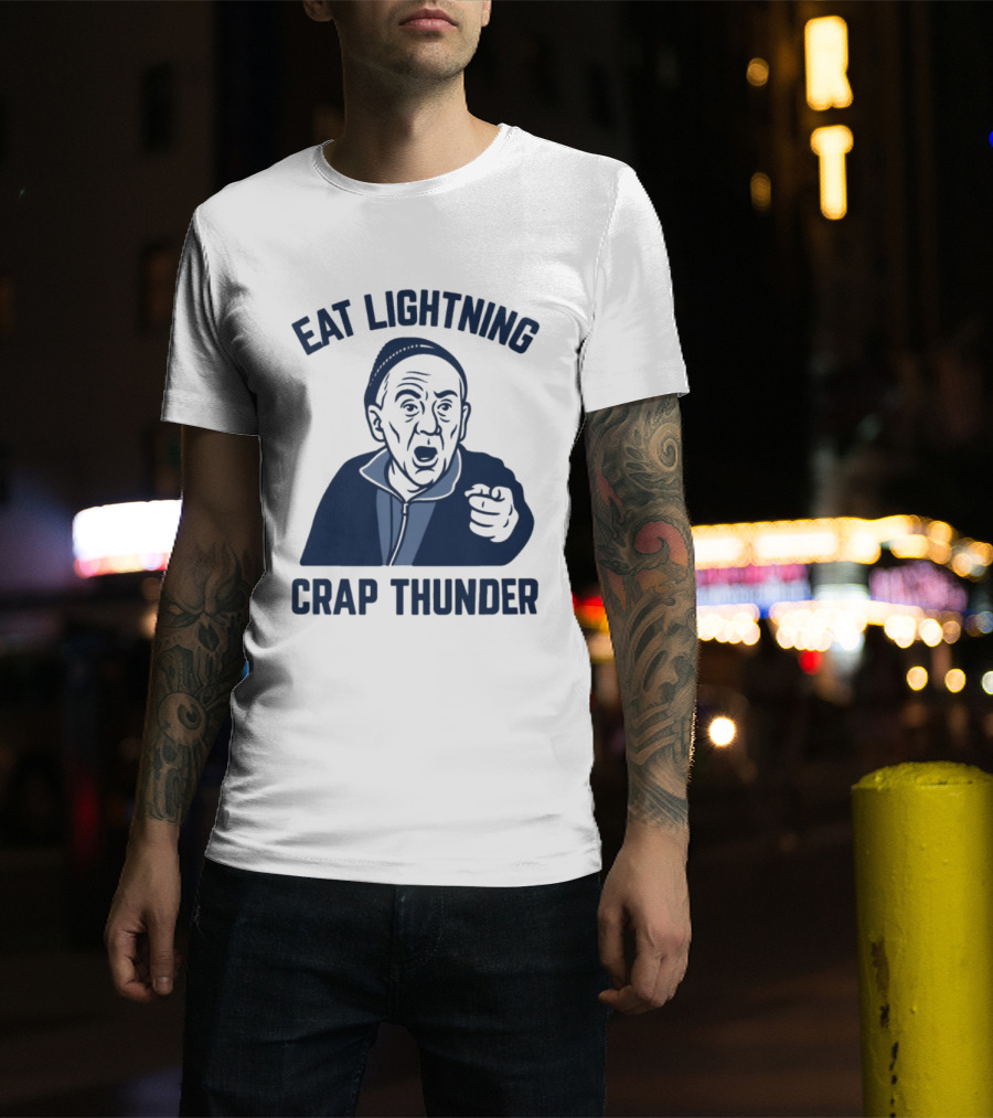 Philadelphia 76ers Eat Lightning Crap Thunder With Iconic Coach Motif T-Shirt