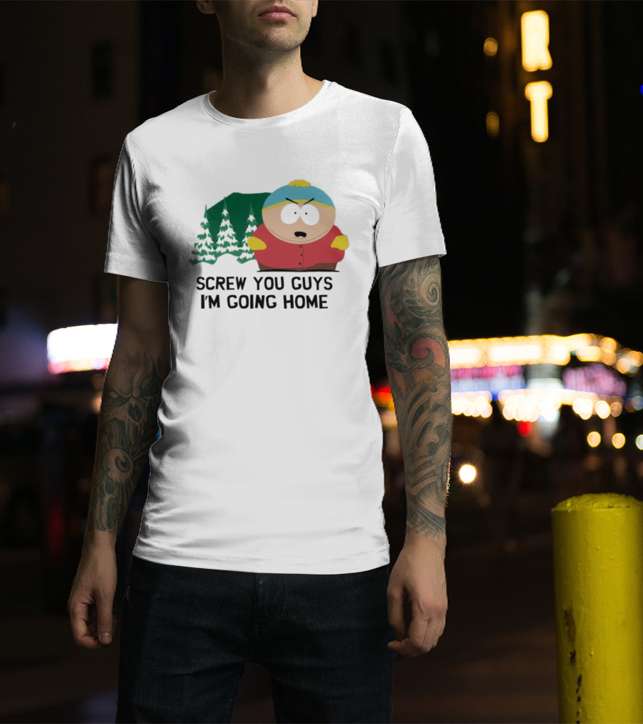 South Park Cartman Screw You Guys I'm Going Home Forest Background T-Shirt