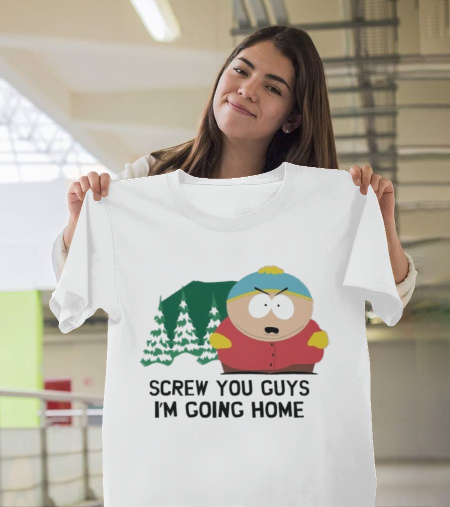 South Park Cartman Screw You Guys I'm Going Home Forest Background T-Shirt