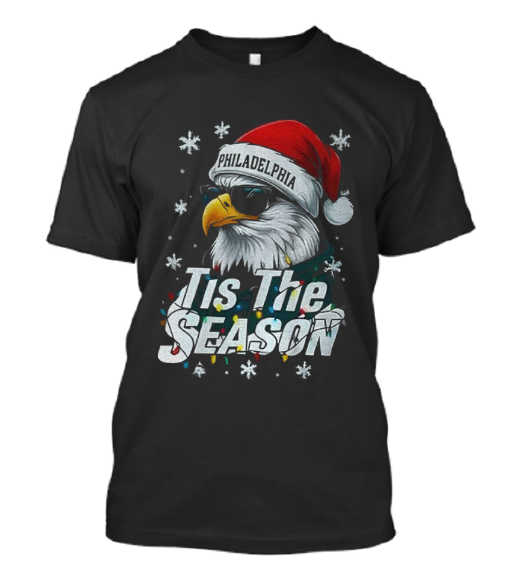 Philadelphia Eagles Tis The Season Eagle Santa Hat NFL Football 2025 T-Shirt