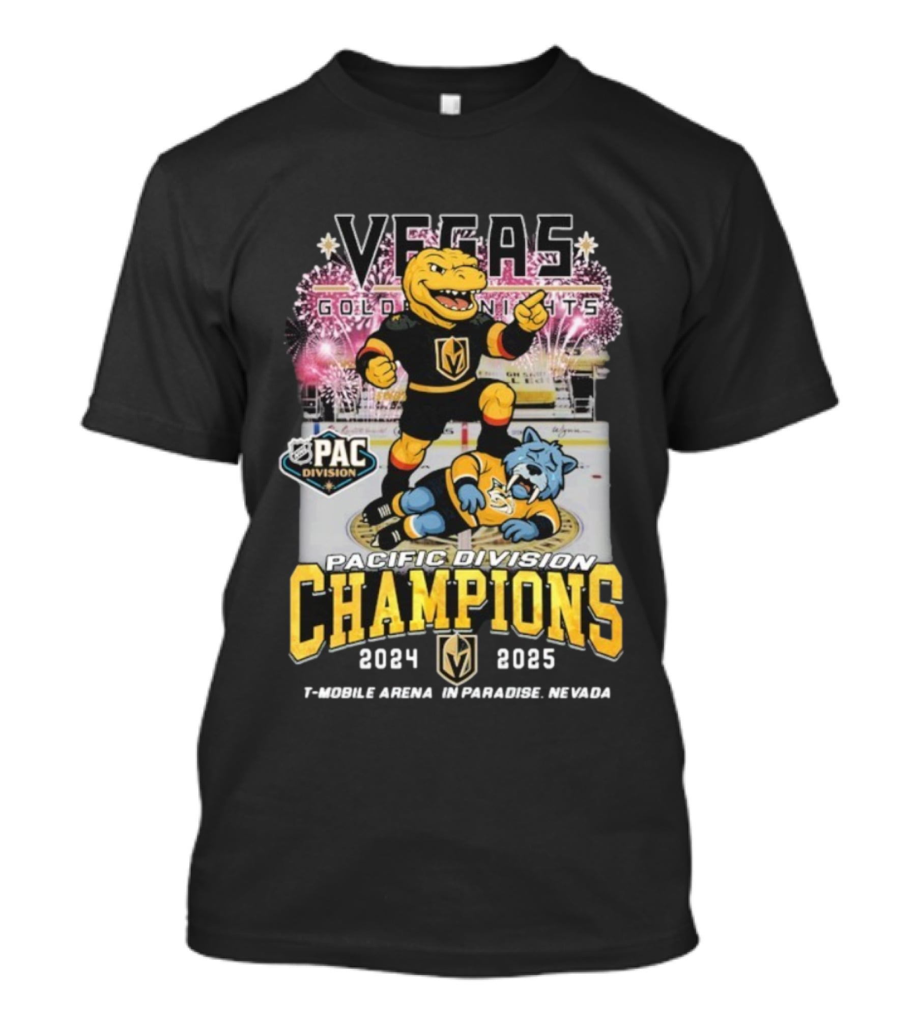 Vegas Golden Knights Stomp Nashville Predators PAC Division Champions 2024 2025 T-Mobile Arena Paradise Nevada T-Shirt