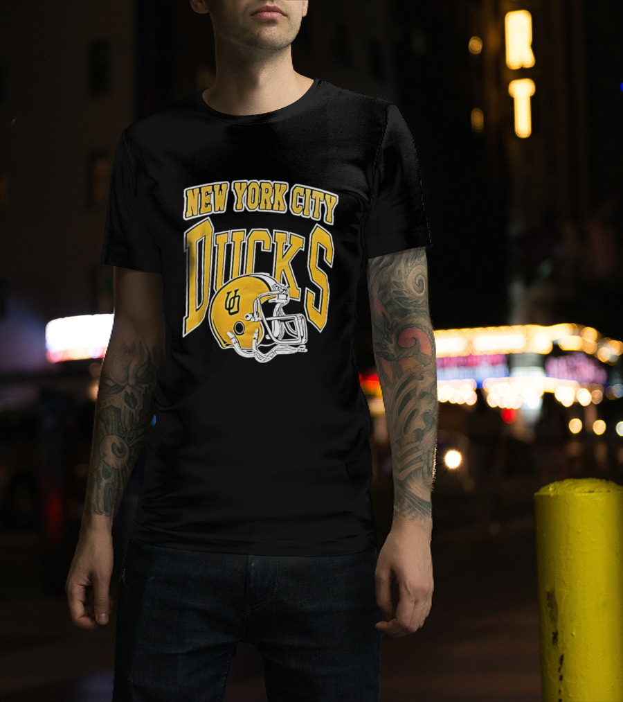 New York City Ducks Football Helmet Graphic T-Shirt