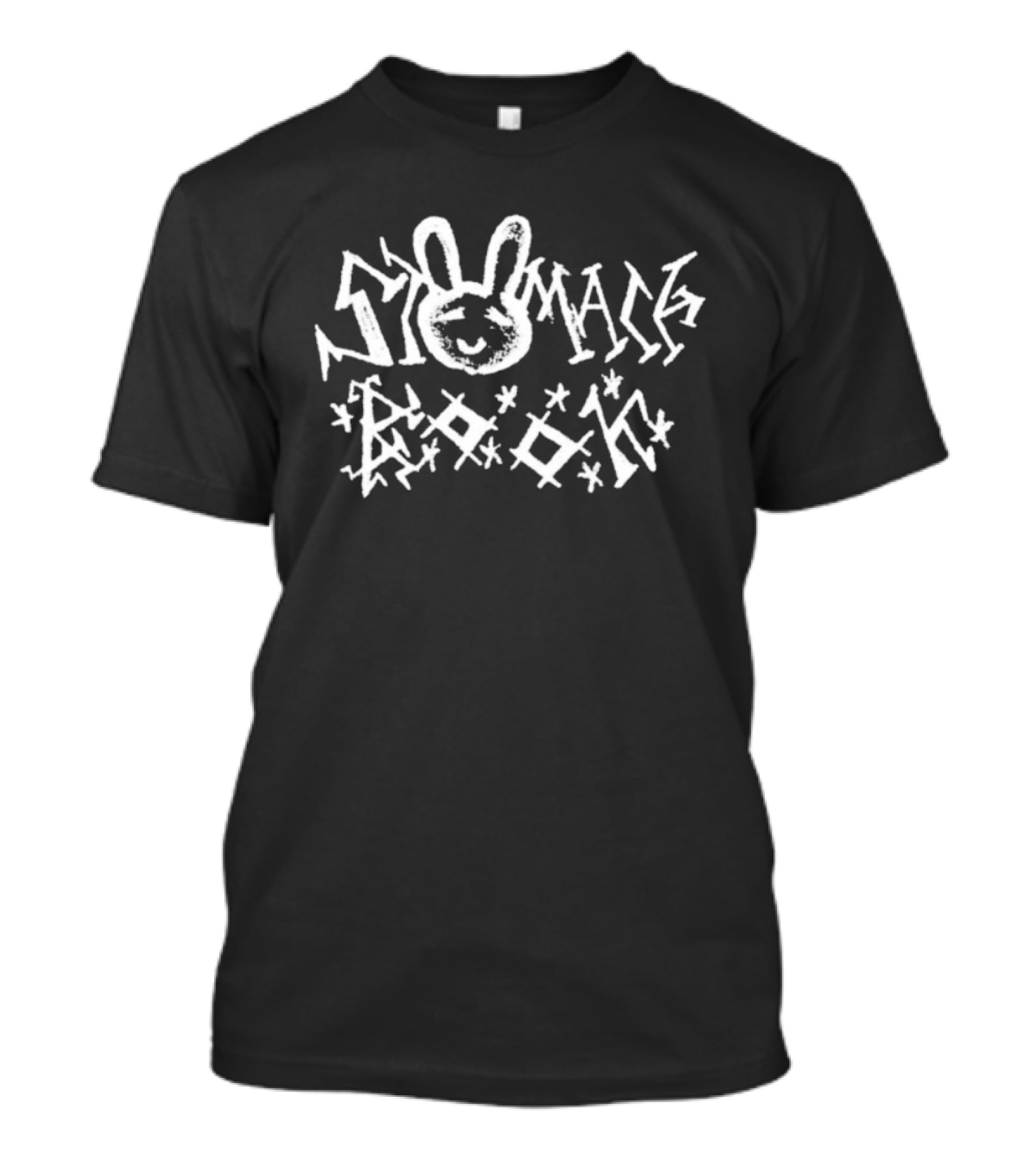 Stomach Book Bunny Graffiti Style Text With Stars T-Shirt