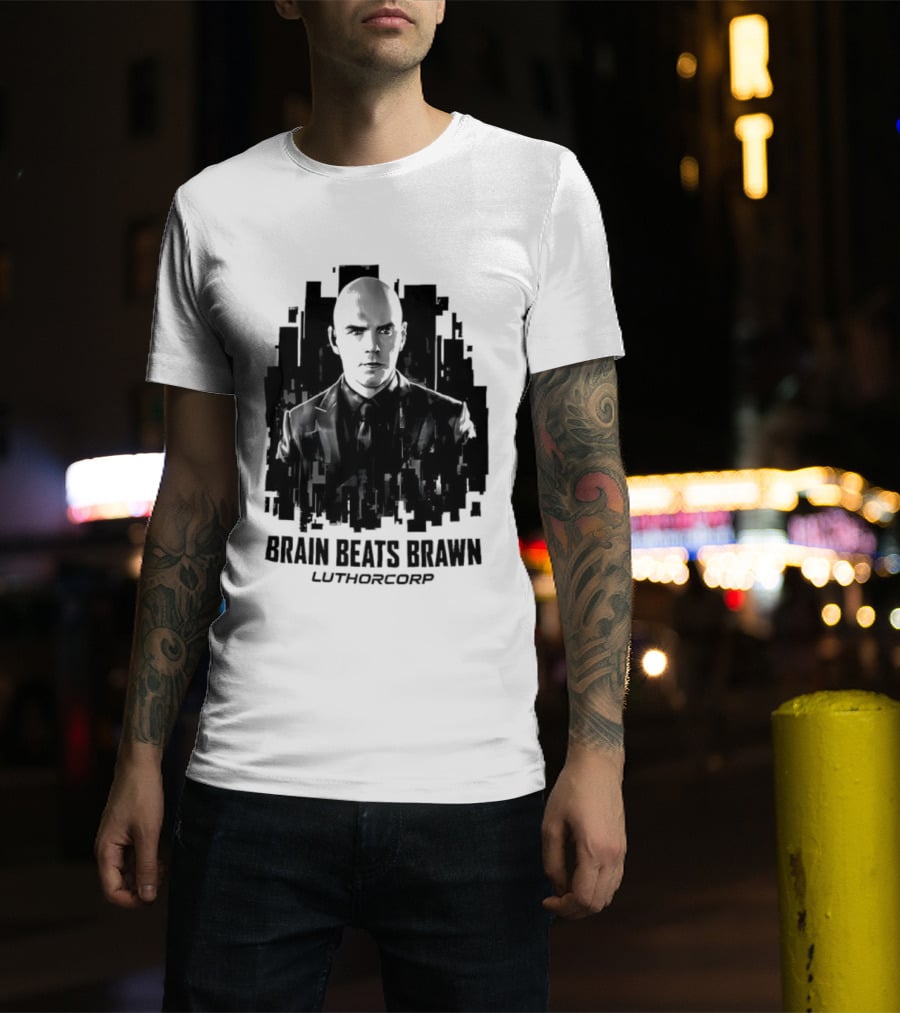 Brain Beats Brawn Luthorcorp Lex Luthor Villain Silhouette T-Shirt