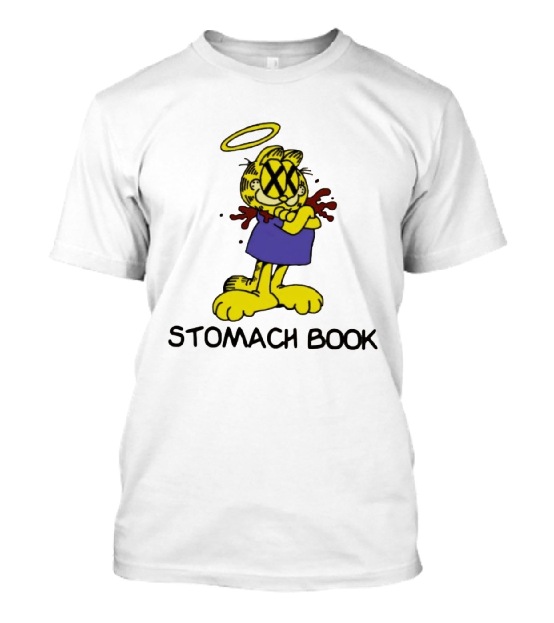Stomach Book Cartoon With Halo And Cross-eyed Expression T-Shirt