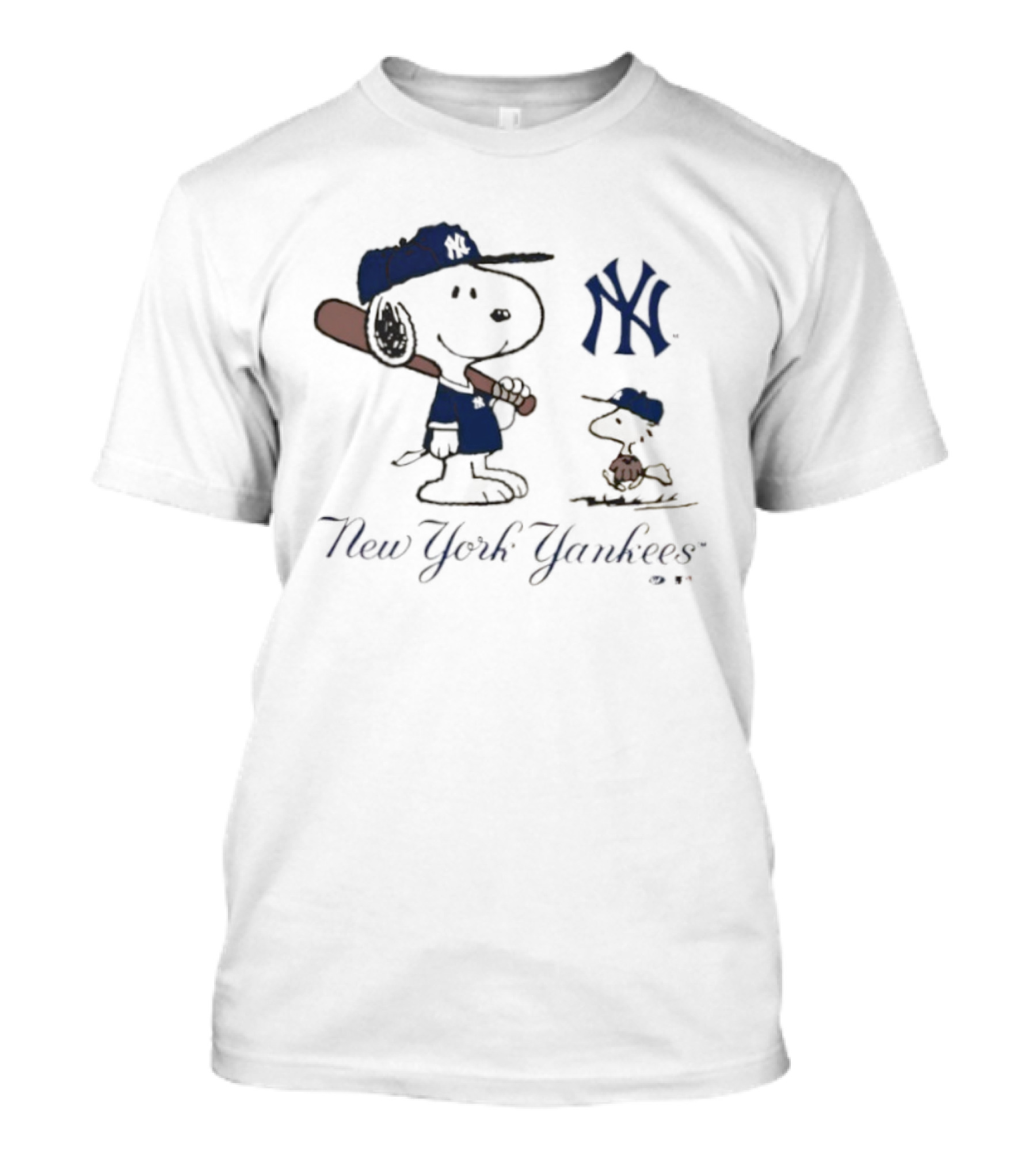 New York Yankees Snoopy And Woodstock Peanuts Collaboration T-Shirt