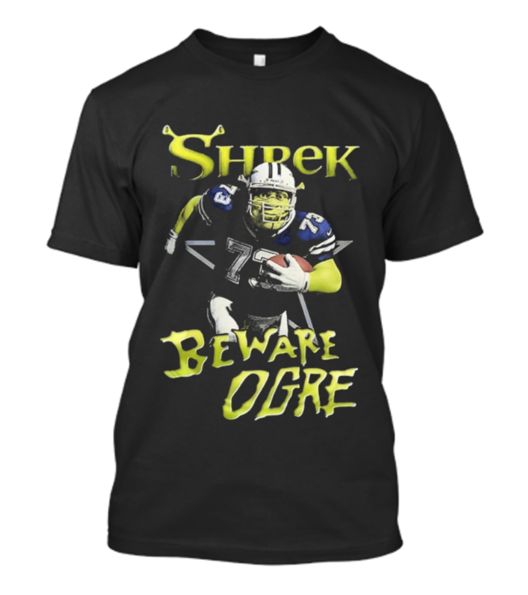 Shrek NFL Beware Ogre Dallas Cowboys 77 Football T-Shirt