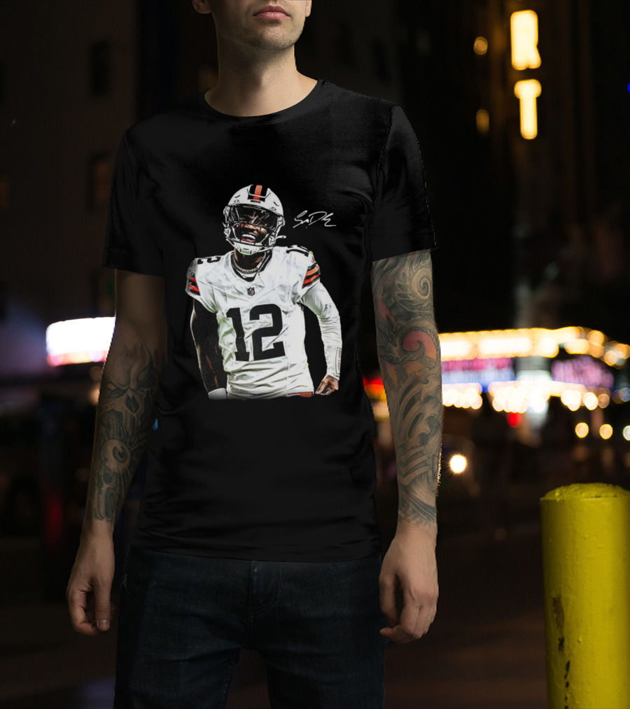 Cleveland Browns Shedeur Sanders Debut 12 Signature T-Shirt