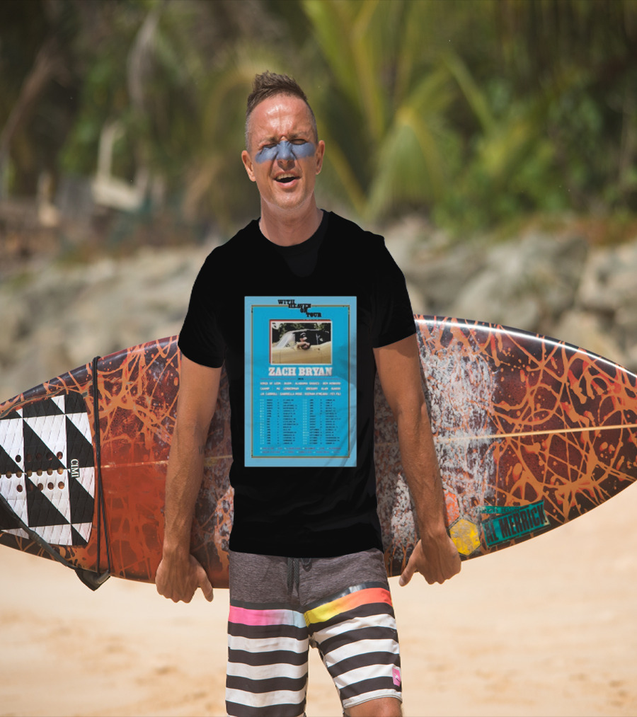 Zach Bryan With Heaven On Tour 2026 Dates Featuring Kings Of Leon And Ben Howard T-Shirt