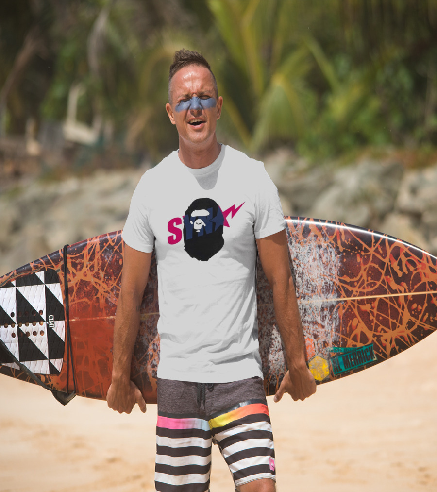 SYN Syna Synning Bape Ape Head Lightning Bold Hip-Hop Streetwear T-Shirt