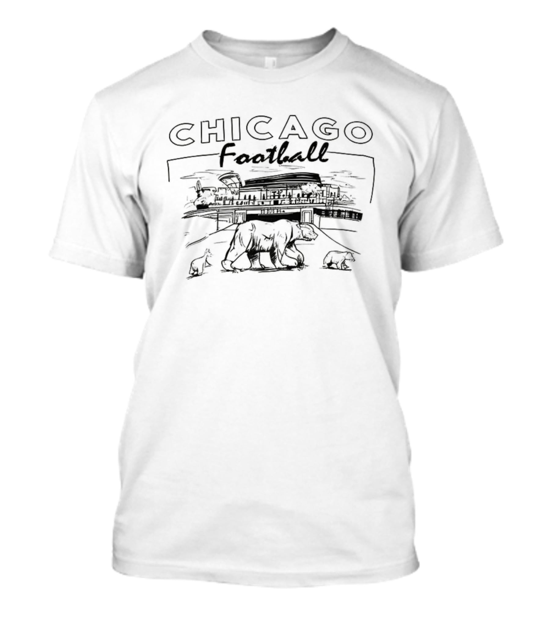 Chicago Bears Soldier Field Football Bears Sketch T-Shirt