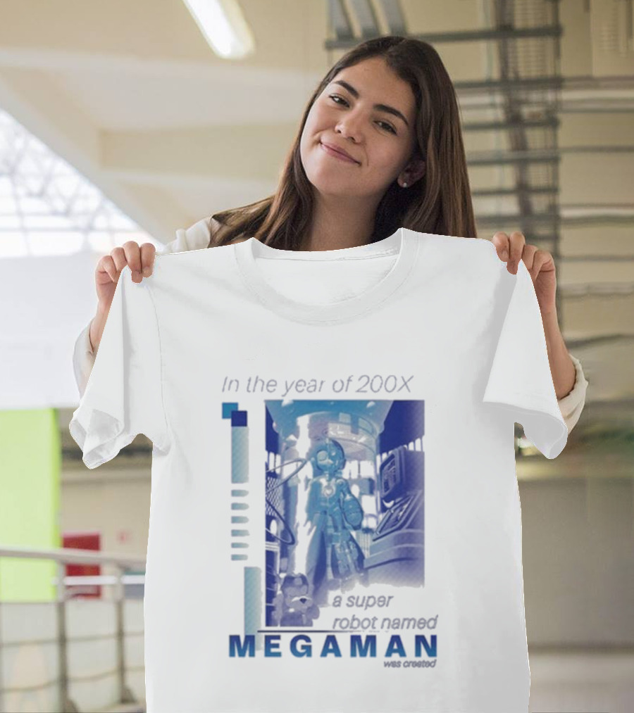 Mega Man In The Year Of 200X A Super Robot Named Mega Man Retro Gaming T-Shirt