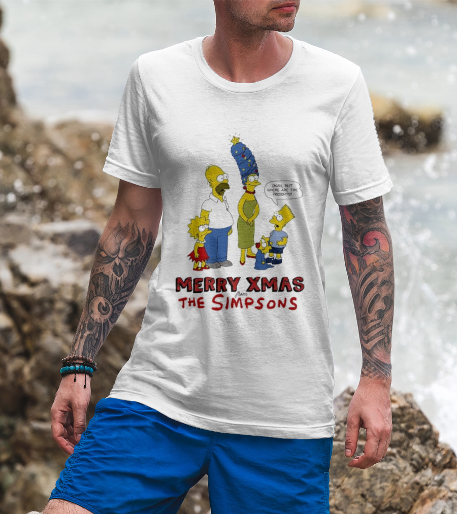 Merry Xmas The Simpsons Family Christmas Tree Hair T-Shirt