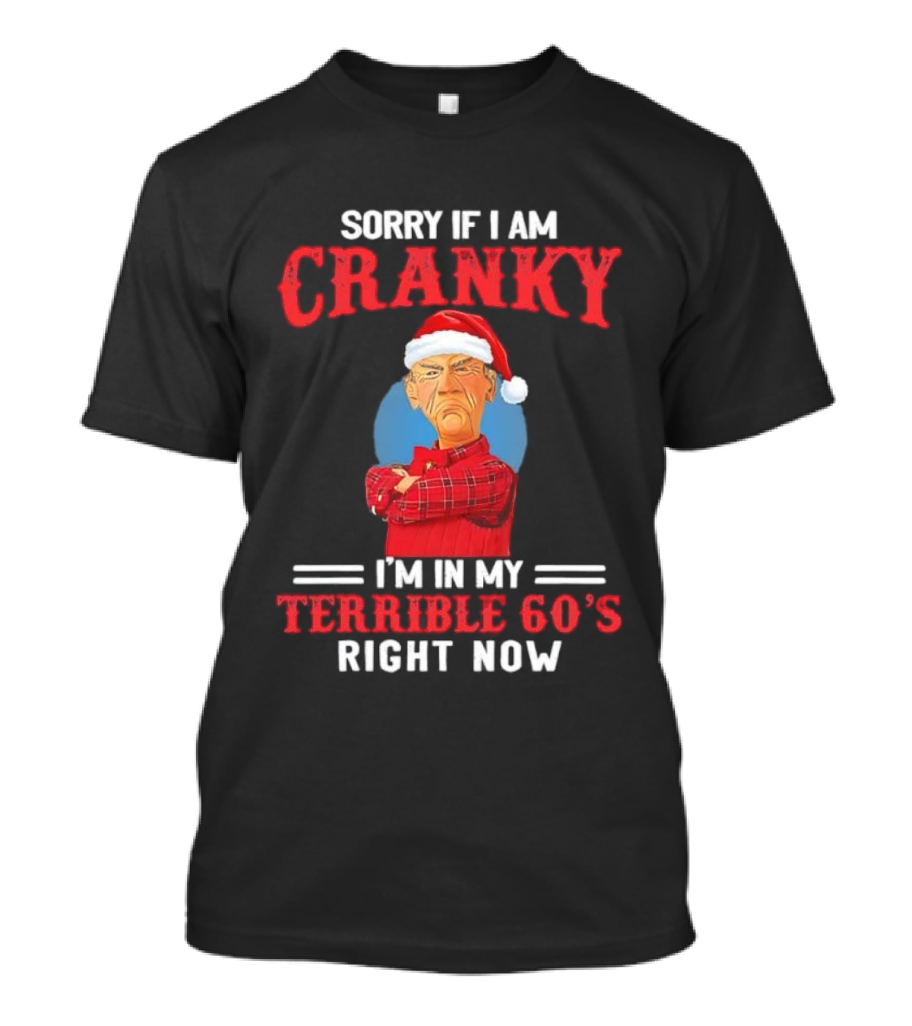 Sorry If I Am Cranky I’m In My Terrible 60’s Right Now Christmas Santa Hat T-Shirt