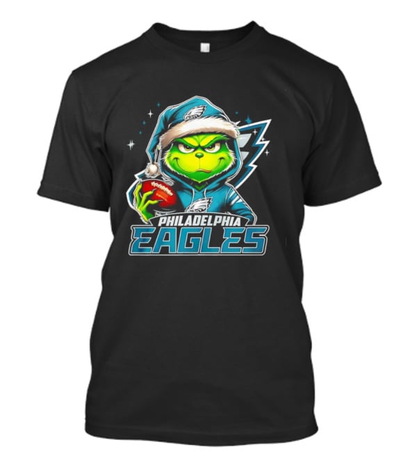 Grinch Santa Philadelphia Eagles Christmas Football T-Shirt