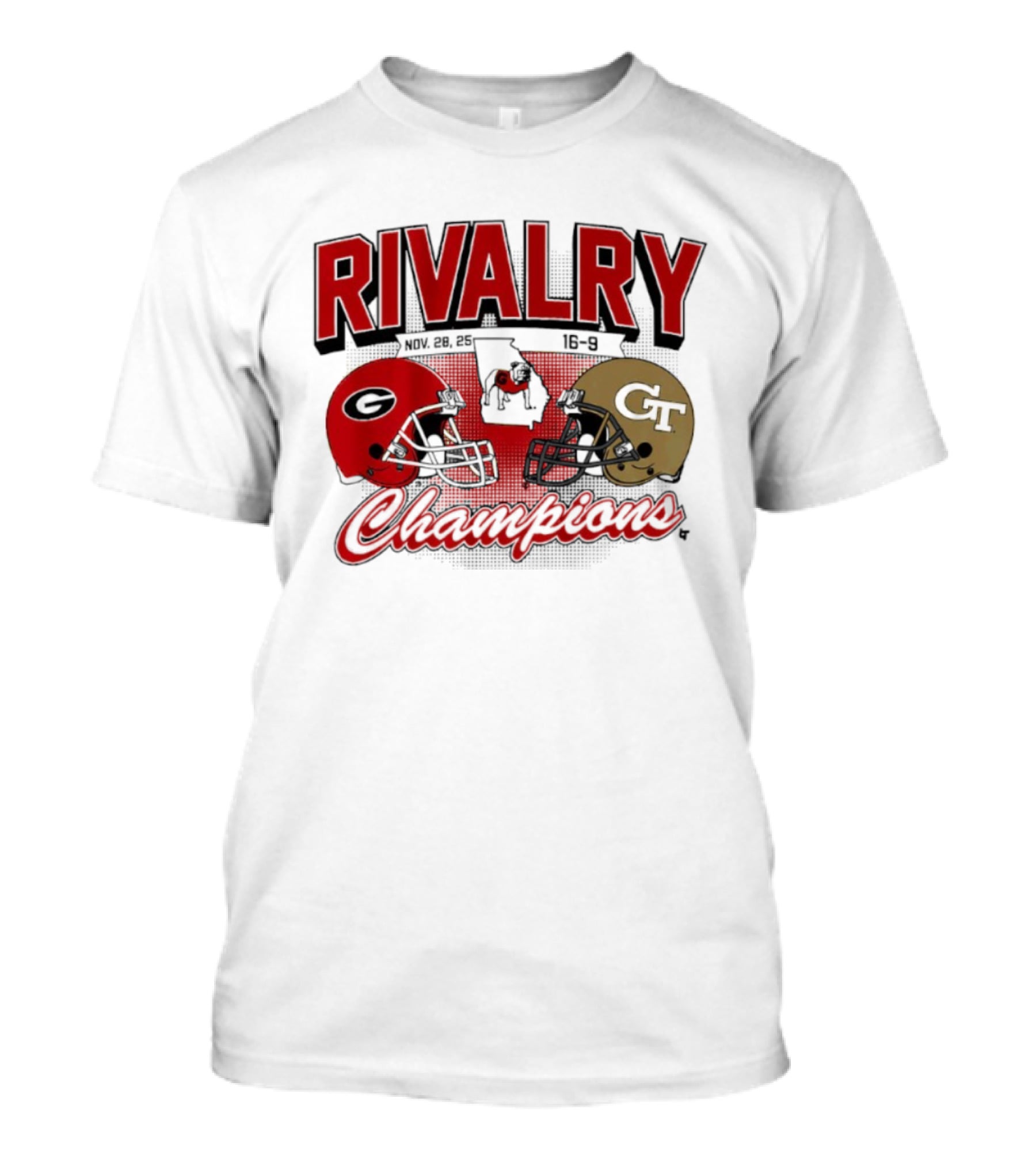 Georgia Vs. Georgia Tech Rivalry Champions 2025 Football Helmets T-Shirt